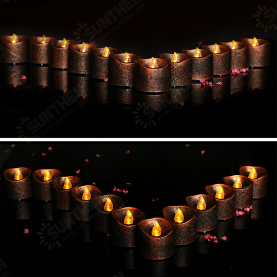 12PCS Christmas Halloween Flameless Candles LED Tea Lights Battery Operated Deco