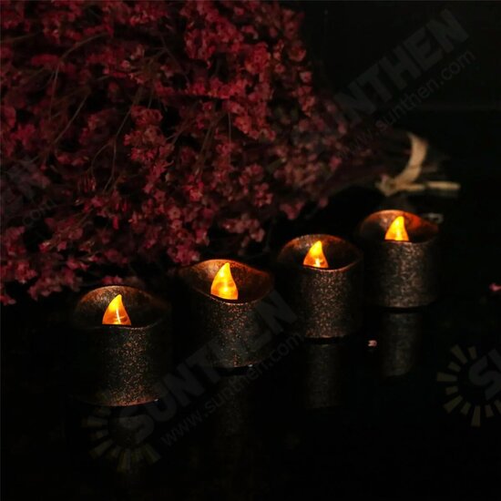 12PCS Halloween Battery Operated Party Decoration Electronic Flickering LED Candle Lamp Yellow