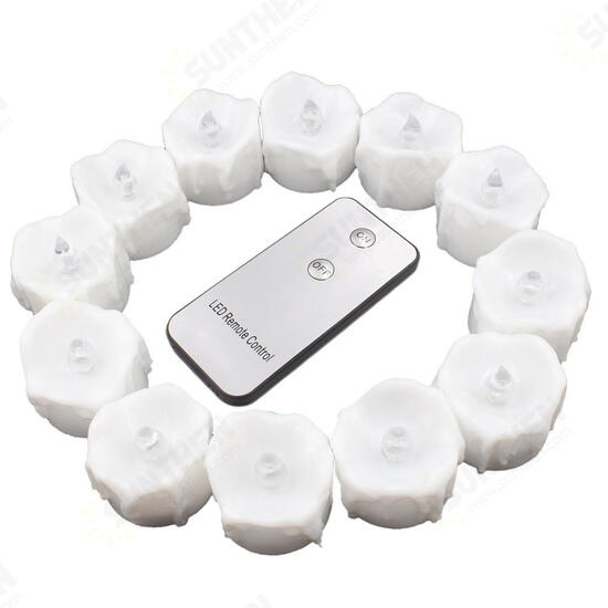 12PCS LED Flickering Candle Tea Light With Remote Control for Home Garden Balcony Decor