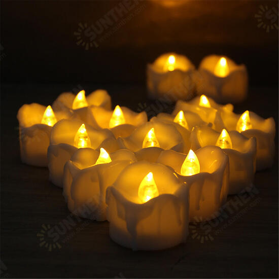 12PCS LED Flickering Candle Tea Light With Remote Control for Home Garden Balcony Decor