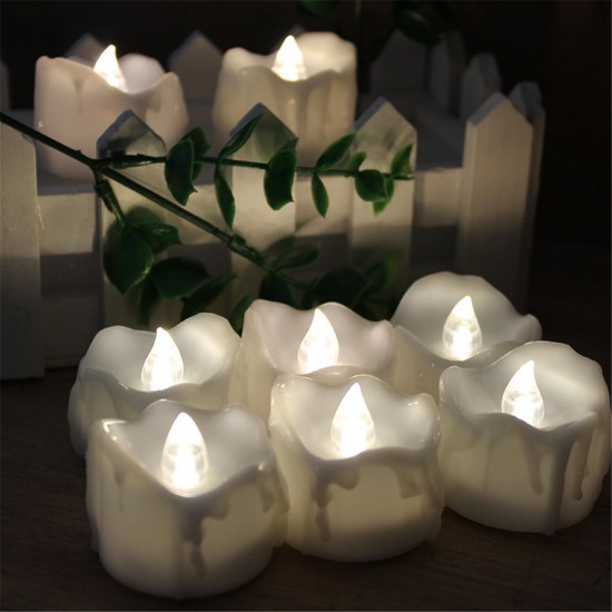12PCS LED Flickering Candle Tea Light With Remote Control for Home Garden Balcony Decor