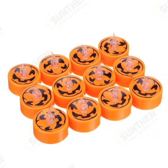 12Pcs LED Tea Lights Battery Operated Flickering Flameless Candles Halloween Pumpkin 12Pcs LED Tea Lights Battery Operated Flickering Flameless Candles Halloween Pumpkin