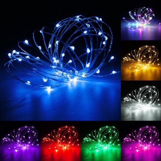 12V 10M 100LED Silver Wire Christmas String Fairy Light Remote Controller without Adapter