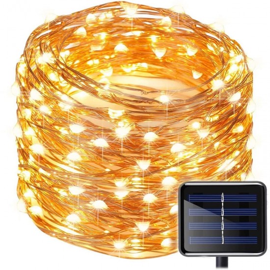 12m 50LED 8 Modes Solar String Lights Fairy Strip Yard Party Wedding Decor Colorful Waterproof