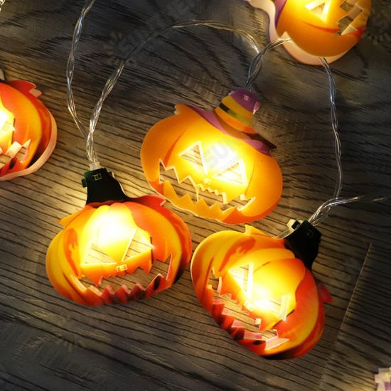 1.5/3/4.5M Halloween Hanging Pumpkin String Lights Party House Decoration