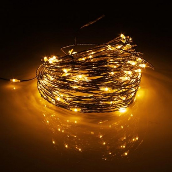 15M 150 LED Solar Powered Copper Wire String Fairy Light Christmas Party Decor