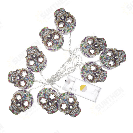 1.5M 3M 4.5M Skull Halloween LED Fairy String Light Battery Powered Outdoor Garden Party Lamp