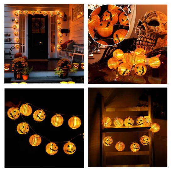 1.5M 4M Halloween Pumpkin Lantern Warm White LED String Light Night Lamp Festival Home Party Decors