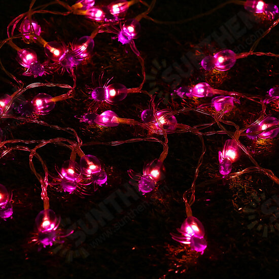 1.5M/3M Halloween LED Spider String Fairy Light Party Night Hanging Lamp Home Decor