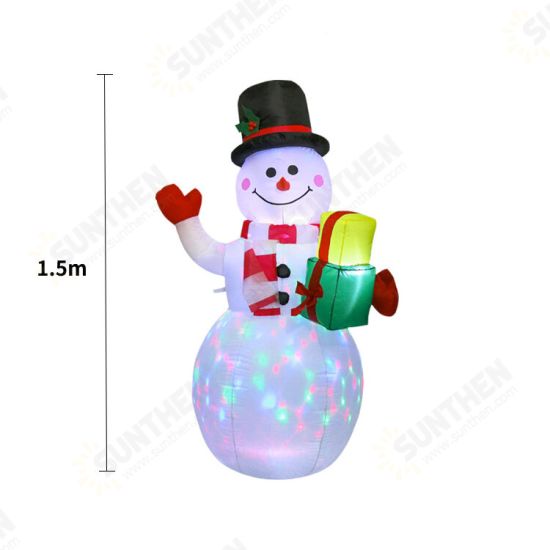 1.5m Inflatable Snowman Night Light Figure Outdoor Garden Toys Inflatable Christmas Party Decorations New Year