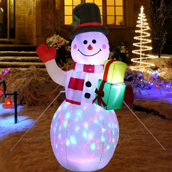 1.5m Inflatable Snowman Night Light Figure Outdoor Garden Toys Inflatable Christmas Party Decorations New Year