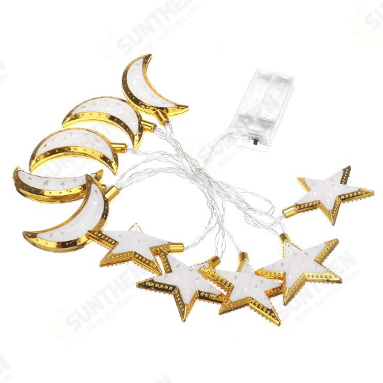 1.65M 3M Moon Star LED Fairy String Light Oil Holiday Lamp Ramadan Islam EID Party Decor