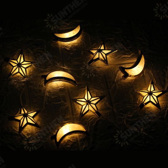 1.65M 3M Moon Star LED Fairy String Light Oil Holiday Lamp Ramadan Islam EID Party Decor