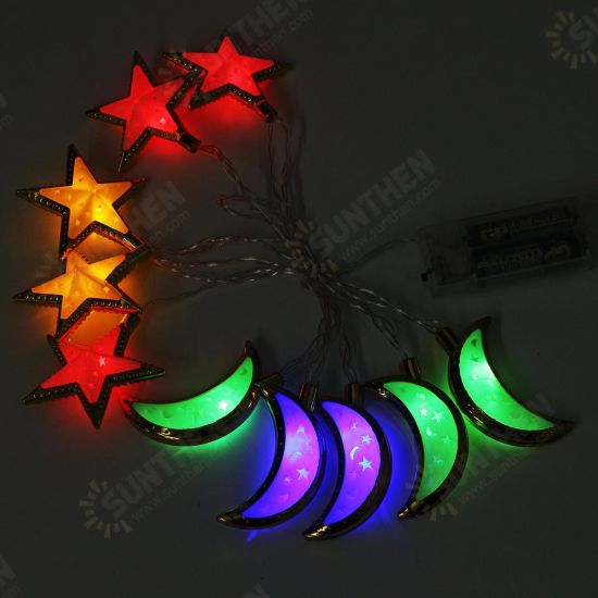 1.65M 3M Moon Star LED Fairy String Light Oil Holiday Lamp Ramadan Islam EID Party Decor