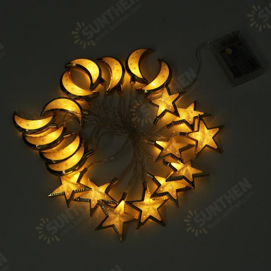 1.65M 3M Moon Star LED Fairy String Light Oil Holiday Lamp Ramadan Islam EID Party Decor