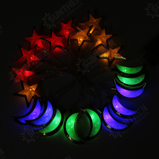 1.65M 3M Moon Star LED Fairy String Light Oil Holiday Lamp Ramadan Islam EID Party Decor