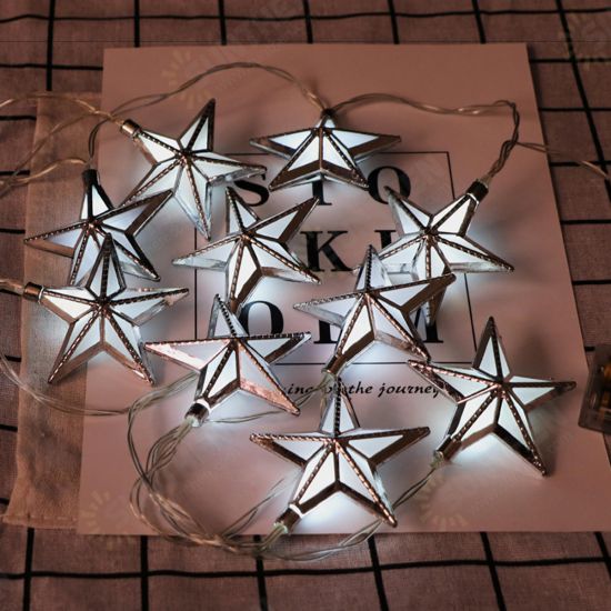 1.65M Battery Powered 10PCS Star Shape Eid Ramadan LED String Light Indoor Home Party Decor