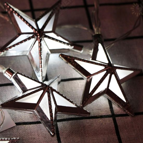 1.65M Battery Powered 10PCS Star Shape Eid Ramadan LED String Light Indoor Home Party Decor