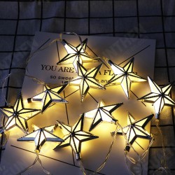 1.65M Battery Powered 10PCS Star Shape Eid Ramadan LED String Light Indoor Home Party Decor 1.65M Battery Powered 10PCS Star Shape Eid Ramadan LED String Light Indoor Home Party Decor