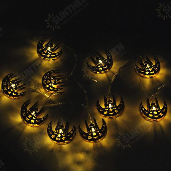 1.65M Eid Mubarak Festive Decor LED Castle String Light Holiday Lamp for Wedding Ramadan Decoration