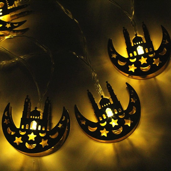 1.65M Eid Mubarak Festive Decor LED Castle String Light Holiday Lamp for Wedding Ramadan Decoration