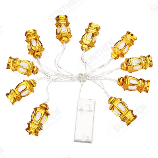 1.65M Gold Oil Lamp Battery Powered 10LED Fairy String Light for Holiday Christmas Indoor Home Decoration