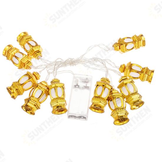 1.65M Gold Oil Lamp Battery Powered 10LED Fairy String Light for Holiday Christmas Indoor Home Decoration