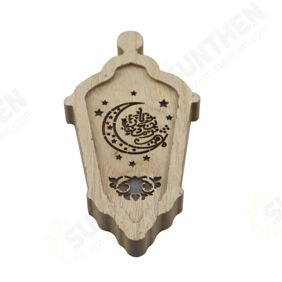 19cm Stereo Carved Wooden lamp LED Eid Mubarak Decor String Light Ramadan Kareem