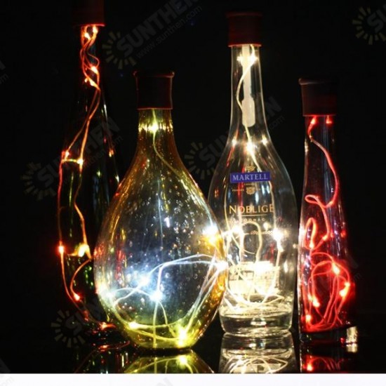 1M 2W 10LEDs 3 Modes RGB Warm White Pure White Wine Bottle String Light For Party