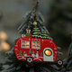 1Pcs Christmas Ornaments With Light Hollow Wooden Pendants Creative Car Small Tree Ornaments