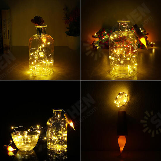 1X 6X 10X 12X Battery Operated 2M 20 LED Bottle Candle Wire String Light Fairy Strip Xmas Party Lamp