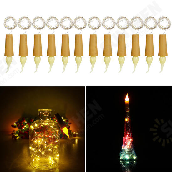 1X 6X 10X 12X Battery Operated 2M 20 LED Bottle Candle Wire String Light Fairy Strip Xmas Party Lamp