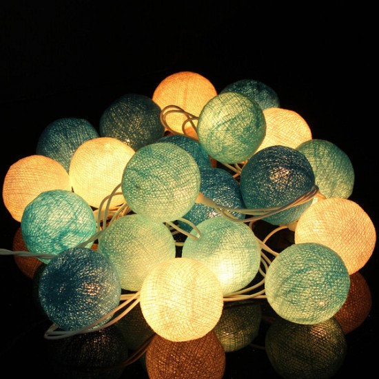 20 Cotton Ball Fairy String Lights Party Holiday Wedding Decor