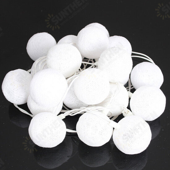 20 Cotton Ball Fairy String Lights Party Holiday Wedding Decor