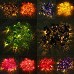 20 LED Rattan Ball String Light Home Garden Fairy Colorful Lamp Wedding Party Xmas Decor