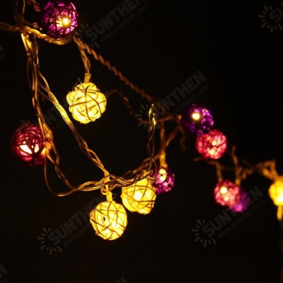 20 LED Rattan Ball String Light Home Garden Fairy Lamp Xmas Wedding Party Decor 20 LED Rattan Ball String Light Home Garden Fairy Lamp Xmas Wedding Party Decor