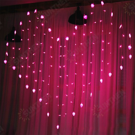 200X150cm LED Love/Butterfly Shape Curtain Lights String USB Powered Waterproof Wall Light Hanging Fairy Light Wedding Propose Marriage lamp Lighting