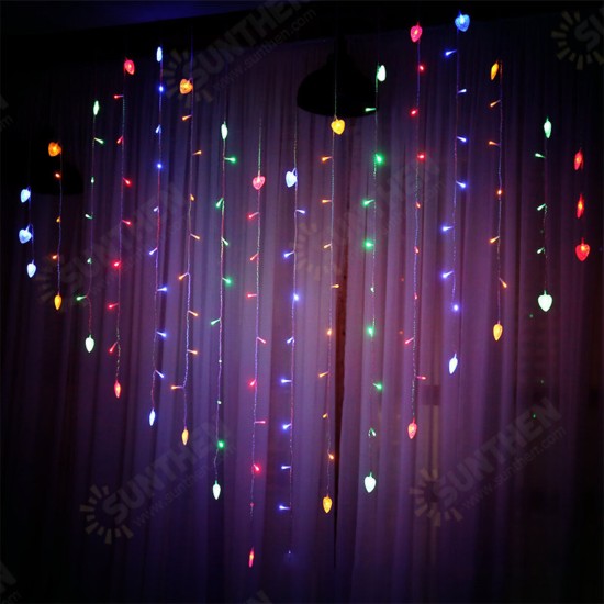 200X150cm LED Love/Butterfly Shape Curtain Lights String USB Powered Waterproof Wall Light Hanging Fairy Light Wedding Propose Marriage lamp Lighting