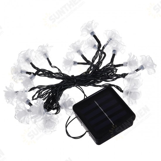 20LED 5M Rose Flower Pattern Solar LED String Lights Waterproof Outdoor Indoor Garden Decor