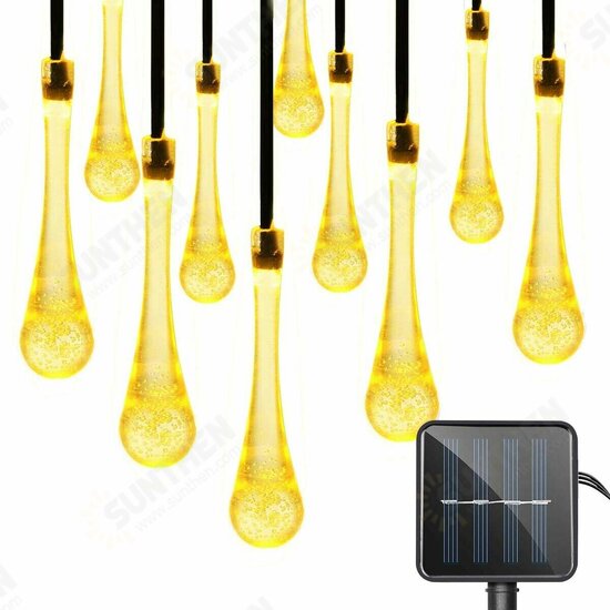 20M 200 LED Solar Water Drop Fairy String Light Garden Party Xmas Decor