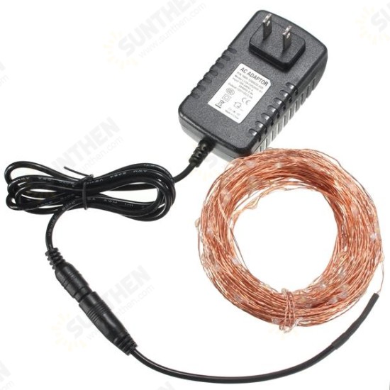 20M IP67 200 LED Copper Wire Fairy String Light for Xmas Party Decor with 12V 2A Adapter