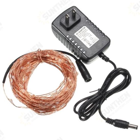 20M IP67 200 LED Copper Wire Fairy String Light for Xmas Party Decor with 12V 2A Adapter