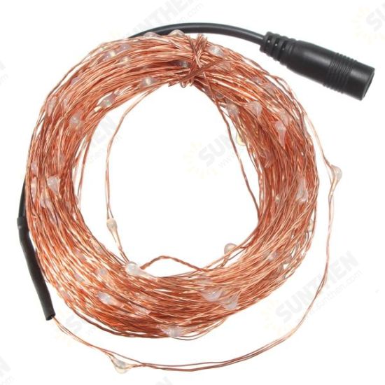 20M IP67 200 LED Copper Wire Fairy String Light for Xmas Party Decor with 12V 2A Adapter