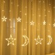 220V EU Plug LED Icicle Star Moon Lamp Fairy Curtain String Lights Christmas Garland Outdoor