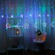 220V EU Plug LED Icicle Star Moon Lamp Fairy Curtain String Lights Christmas Garland Outdoor