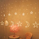 220V EU Plug LED Icicle Star Moon Lamp Fairy Curtain String Lights Christmas Garland Outdoor