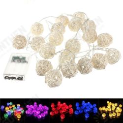 2.2M 20LED Rattan Christmas Wedding Ball String Lamp Fairy Lights