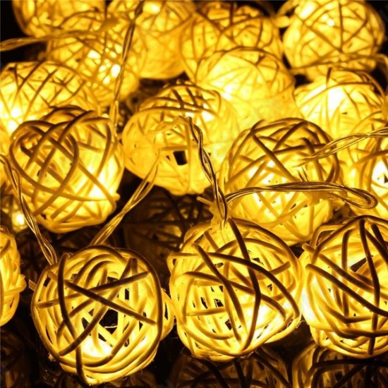 2.2M 20LED Rattan Christmas Wedding Ball String Lamp Fairy Lights