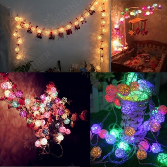 2.2M 20LED Rattan Christmas Wedding Ball String Lamp Fairy Lights