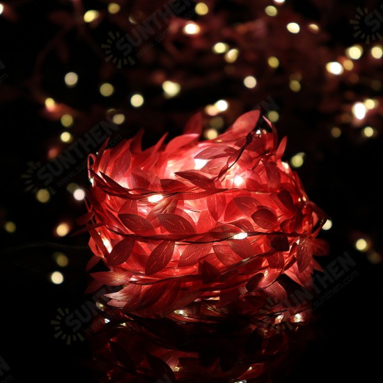 2/3/5/10M Pink LED Leaves Ivy Garland Fairy String Light Party Xmas Garden 2/3/5/10M Pink LED Leaves Ivy Garland Fairy String Light Party Xmas Garden